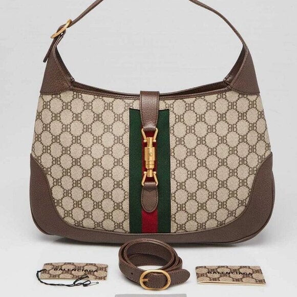 Balenciaga x Gucci Beige/Ebony Coated Canvas/Leather The Hacker Project 1961 ... - Picture 10 of 10